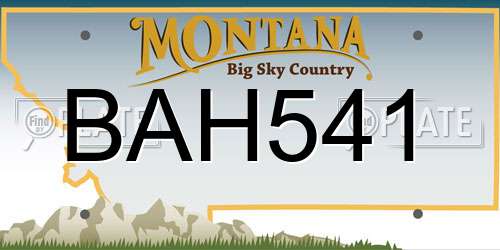 BAH541 Montana License Plate