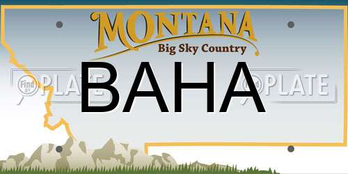 BAHA Montana License Plate