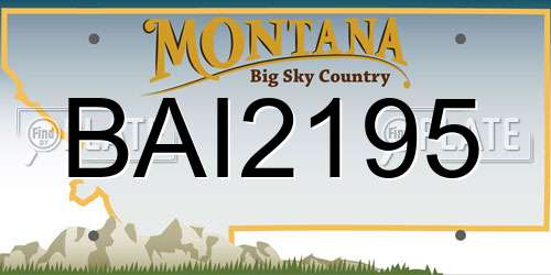 BAI2195 Montana License Plate
