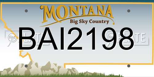 BAI2198 Montana License Plate