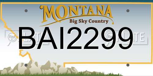 BAI2299 Montana License Plate
