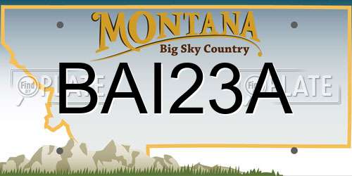 BAI23A Montana License Plate