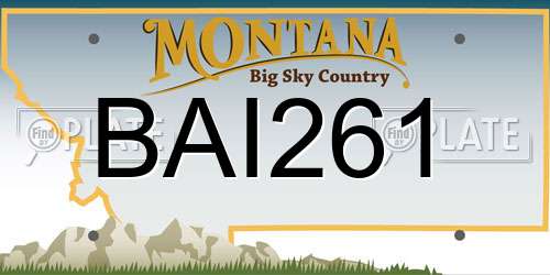 BAI261 Montana License Plate