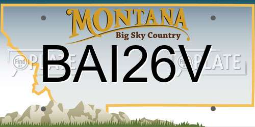 BAI26V Montana License Plate