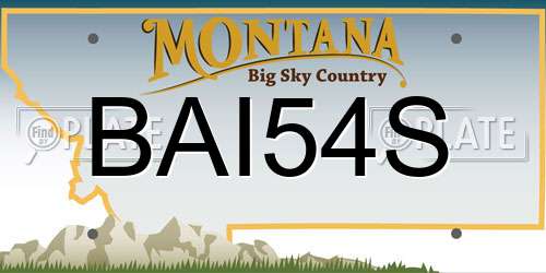 BAI54S Montana License Plate