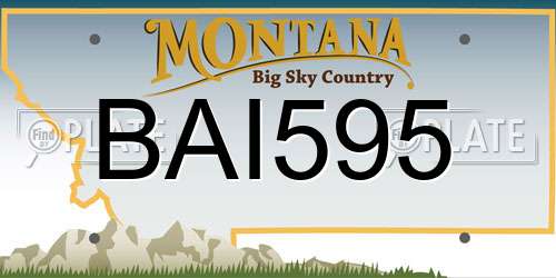 BAI595 Montana License Plate