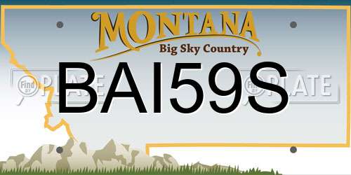 BAI59S Montana License Plate