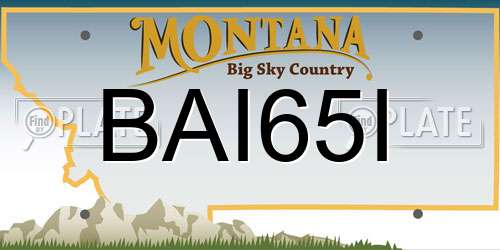 BAI65I Montana License Plate