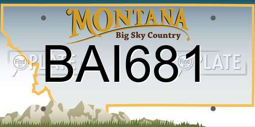 BAI681 Montana License Plate
