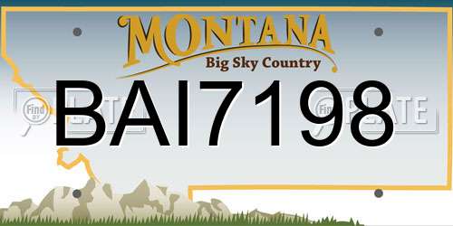 BAI7198 Montana License Plate
