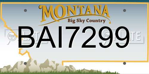 BAI7299 Montana License Plate