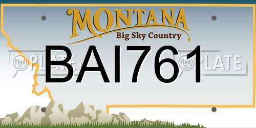 BAI761 Montana License Plate