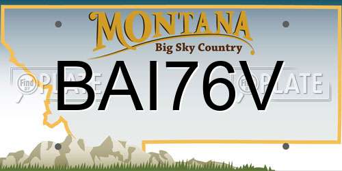BAI76V Montana License Plate