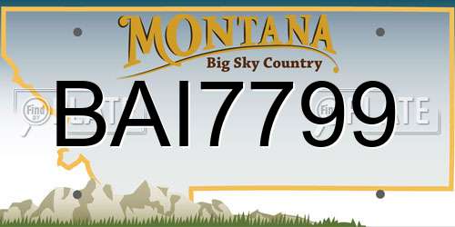 BAI7799 Montana License Plate