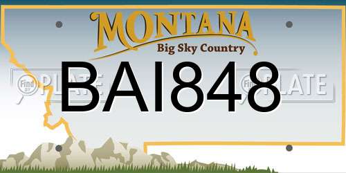BAI848 Montana License Plate