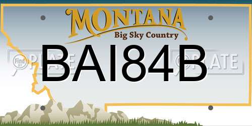 BAI84B Montana License Plate