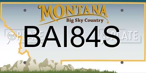 BAI84S Montana License Plate