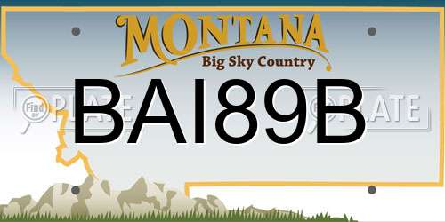 BAI89B Montana License Plate