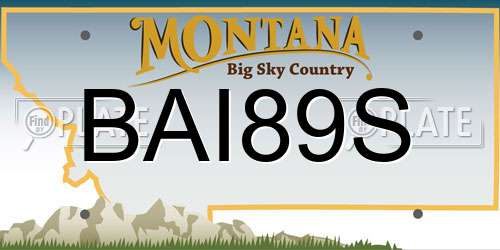 BAI89S Montana License Plate