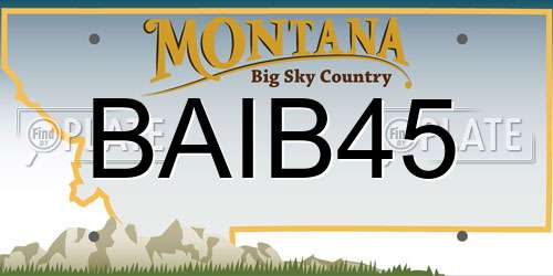 BAIB45 Montana License Plate