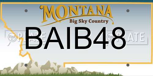 BAIB48 Montana License Plate