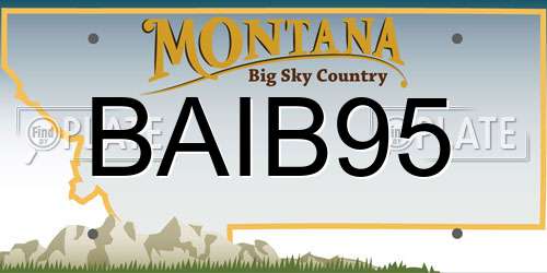 BAIB95 Montana License Plate