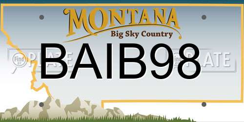BAIB98 Montana License Plate