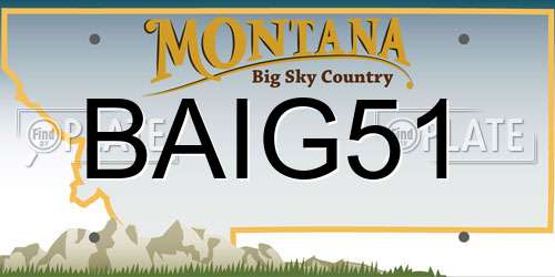 BAIG51 Montana License Plate