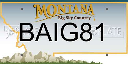 BAIG81 Montana License Plate