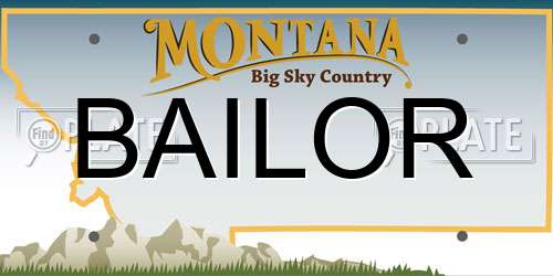 BAILOR Montana License Plate