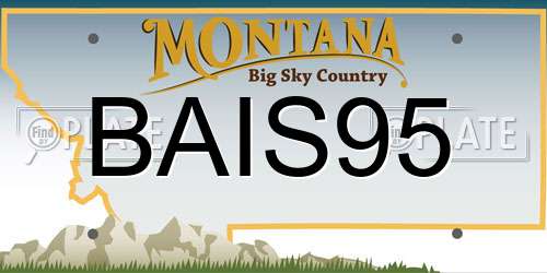BAIS95 Montana License Plate