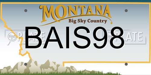 BAIS98 Montana License Plate