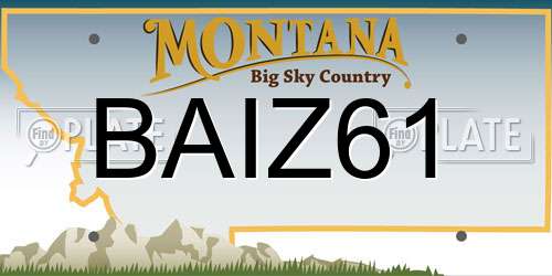 BAIZ61 Montana License Plate