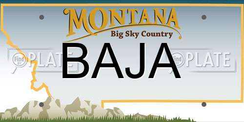 BAJA Montana License Plate