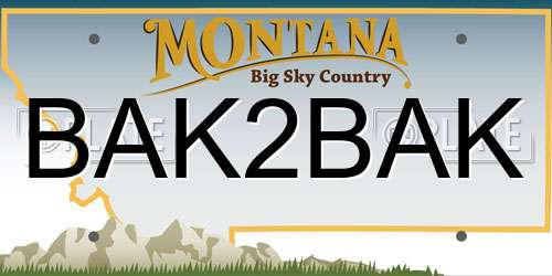 BAK2BAK Montana License Plate