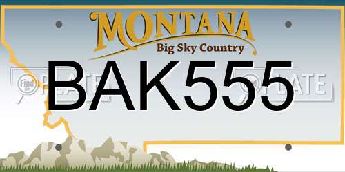 BAK555 Montana License Plate
