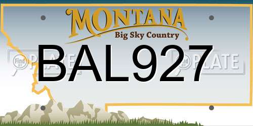 BAL927 Montana License Plate