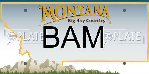 BAM Montana License Plate
