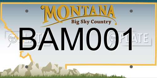 BAM001 Montana License Plate