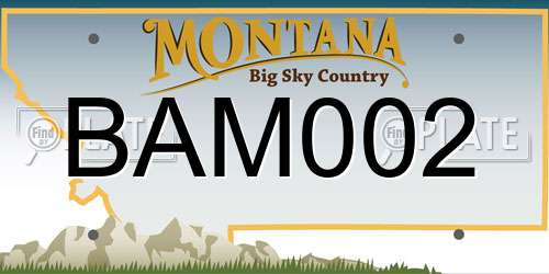 BAM002 Montana License Plate