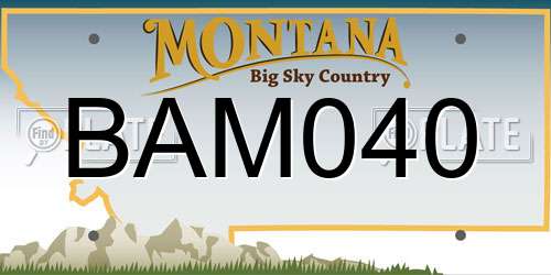 BAM040 Montana License Plate
