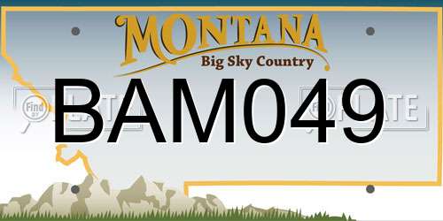 BAM049 Montana License Plate