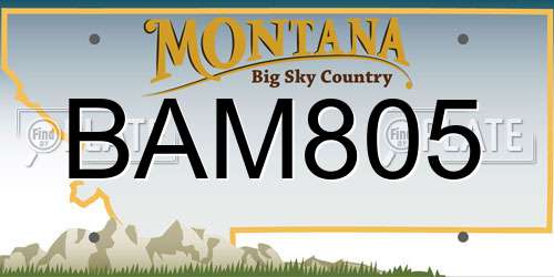 BAM805 Montana License Plate