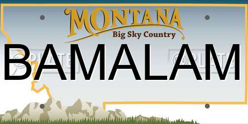 BAMALAM Montana License Plate