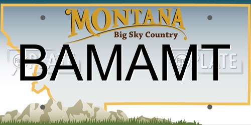 BAMAMT Montana License Plate