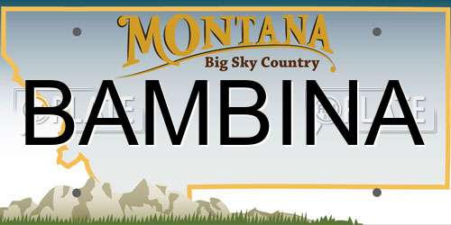BAMBINA Montana License Plate
