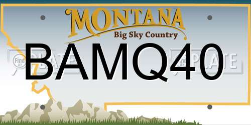 BAMQ40 Montana License Plate