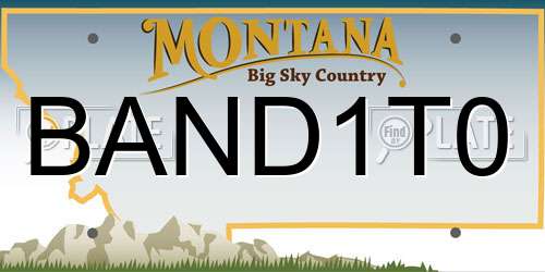 BAND1T0 Montana License Plate