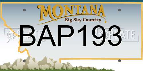 BAP193 Montana License Plate