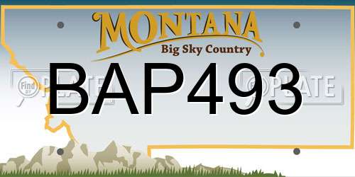 BAP493 Montana License Plate